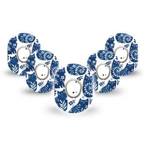 ExpressionMed Delft Kittens Dexcom G7 Mini Tape, Dexcom Stelo Glucose Biosensor System, 5-Pack Tape and 5-Pack Sticker, Floral Kittens, Patch Continuous Glucose Monitor Design