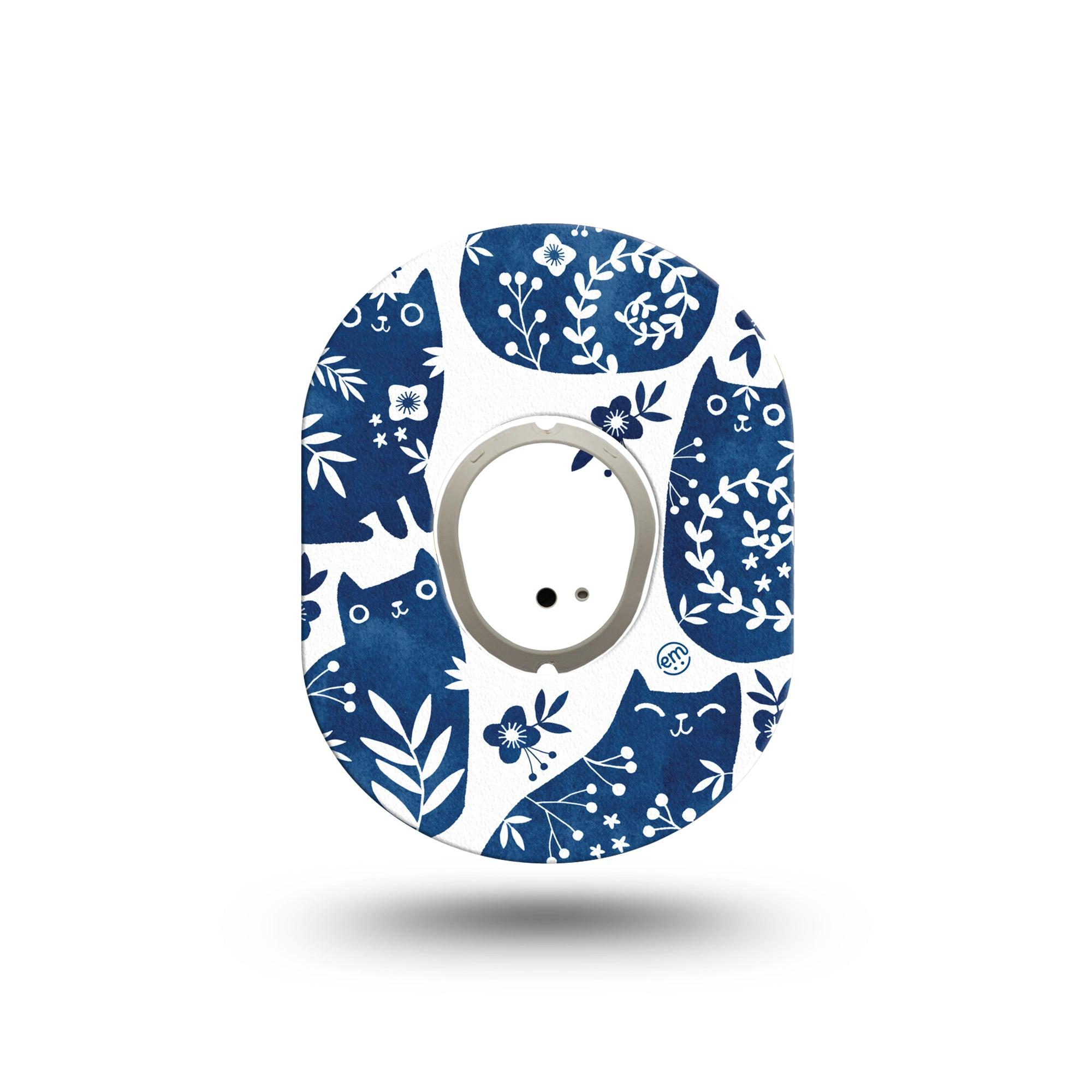 ExpressionMed Delft Kittens Dexcom G7 Mini Tape, Dexcom Stelo Glucose Biosensor System, Single Tape and Single Sticker, Ornamental Kittens, Patch Continuous Glucose Monitor Design