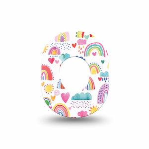 ExpressionMed Rainbows of Hope Dexcom G7 Mini Tape, Dexcom Stelo Glucose Biosensor System, Single Tape, Colorful Rainbows, CGM Overlay Patch Design, Dexcom Stelo Glucose Biosensor System