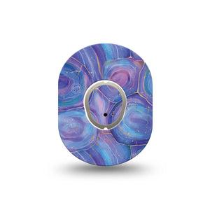 ExpressionMed Purple Agate Dexcom G7 Mini Tape, Dexcom Stelo Glucose Biosensor System, Single Tape and Single Sticker, Gemstone Ornamental, Patch Continuous Glucose Monitor Design