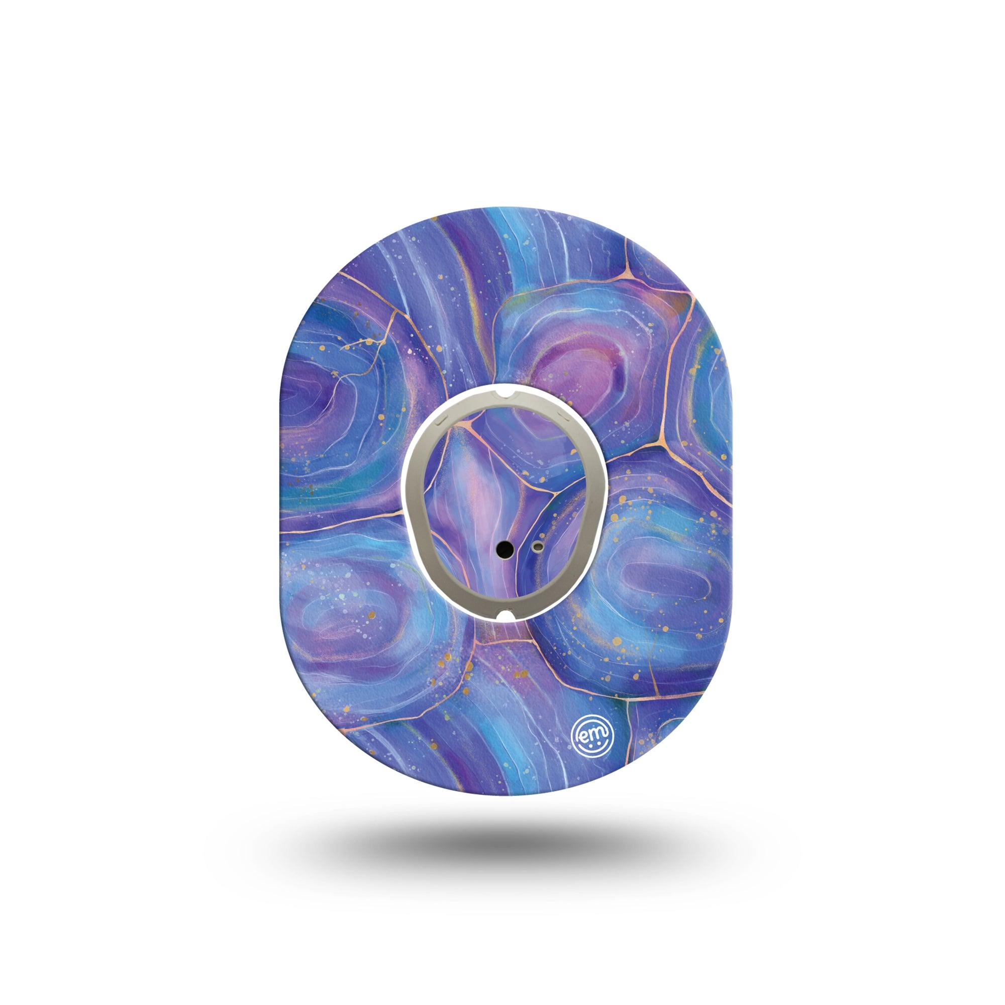 ExpressionMed Purple Agate Dexcom G7 Mini Tape, Dexcom Stelo Glucose Biosensor System, Single Tape and Single Sticker, Gemstone Ornamental, Patch Continuous Glucose Monitor Design