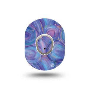 ExpressionMed Purple Agate Dexcom G7 Mini Tape, Dexcom Stelo Glucose Biosensor System, Single Tape and Single Sticker, Gemstone Ornamental, Patch Continuous Glucose Monitor Design