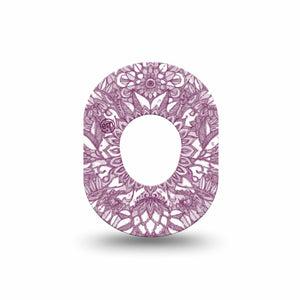 ExpressionMed Burgandy Floral Dexcom G7 Mini Tape, Dexcom Stelo Glucose Biosensor System, Single Tape, Sophisticated Line Art, CGM Fixing Ring Design, Dexcom Stelo Glucose Biosensor System