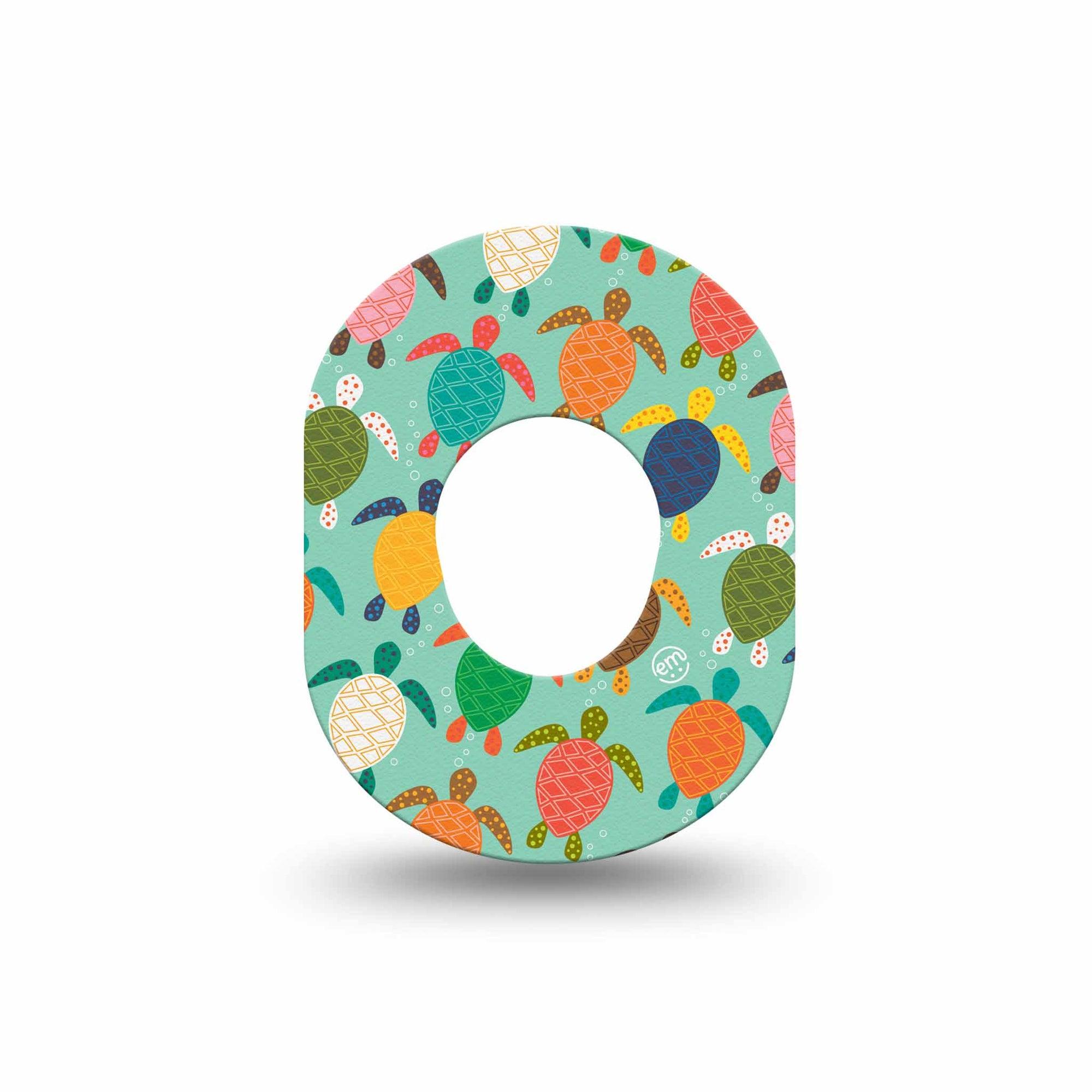 ExpressionMed Sea Turtles Dexcom G7 Mini Tape, Dexcom Stelo Glucose Biosensor System, Single Tape, Colorful Shell Turtles, CGM Adhesive Patch Design, Dexcom Stelo Glucose Biosensor System