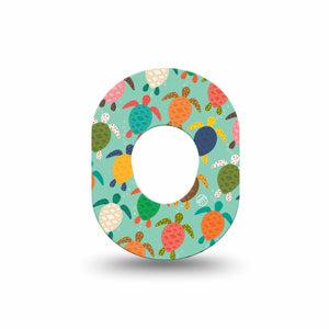 ExpressionMed Sea Turtles Dexcom G7 Mini Tape, Dexcom Stelo Glucose Biosensor System, Single Tape, Colorful Shell Turtles, CGM Adhesive Patch Design, Dexcom Stelo Glucose Biosensor System
