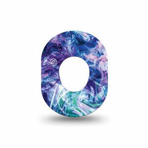 ExpressionMed Deep Purple Swirl Dexcom G7 Mini Tape, Dexcom Stelo Glucose Biosensor System, Single Tape, Colorful Waves, CGM Fixing Ring Design, Dexcom Stelo Glucose Biosensor System