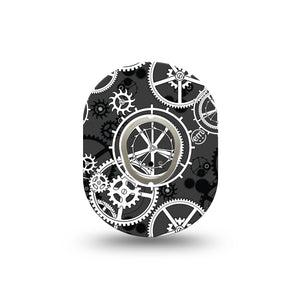 ExpressionMed Mechanisms Dexcom G7 Mini Tape, Dexcom Stelo Glucose Biosensor System, Single Tape and Single Sticker, Cogwheel Works, Patch Continuous Glucose Monitor Design