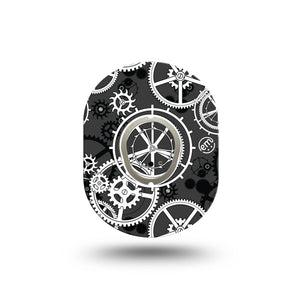 ExpressionMed Mechanisms Dexcom G7 Mini Tape, Dexcom Stelo Glucose Biosensor System, Single Tape and Single Sticker, Cogwheel Works, Patch Continuous Glucose Monitor Design