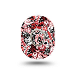 ExpressionMed Sticker Bomb Dexcom G7 Mini Tape, Dexcom Stelo Glucose Biosensor System, Single Tape and Single Sticker, Bunch of Stickers, Patch Continuous Glucose Monitor Design