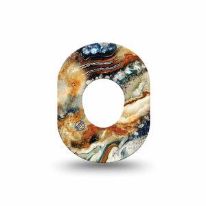 ExpressionMed Sea in a Storm Dexcom G7 Mini Tape, Dexcom Stelo Glucose Biosensor System, Single Tape, Orange Blue and White Swirly Pattern, Dexcom Stelo Glucose Biosensor System