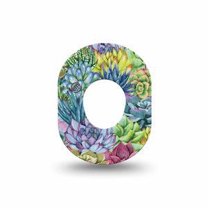 ExpressionMed Blue Succulents Dexcom G7 Mini Tape, Dexcom Stelo Glucose Biosensor System, Single Tape, Dessert Succulents, Dexcom Stelo Glucose Biosensor System