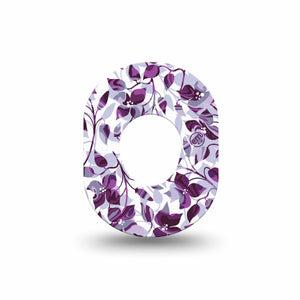 ExpressionMed Textured Petals Dexcom G7 Mini Tape, Dexcom Stelo Glucose Biosensor System, Single Tape, Purple and Grey Vines Inspired Tape, Dexcom Stelo Glucose Biosensor System