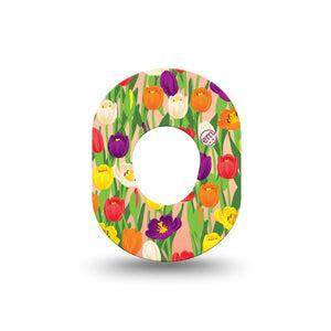 ExpressionMed Tulips Dexcom G7 Mini Tape, Dexcom Stelo Glucose Biosensor System, Single Tape, Dutch Tulip Patch Design, Dexcom Stelo Glucose Biosensor System