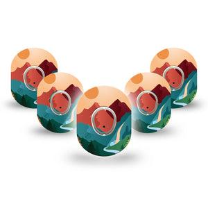 ExpressionMed National Parks Dexcom G7 Mini Tape, Dexcom Stelo Glucose Biosensor System, 5-Pack Tape and 5-Pack Sticker, Wild Nature Inspired, Patch Continuous Glucose Monitor Design