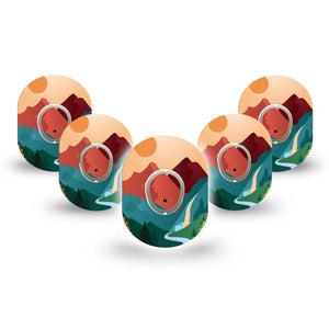 ExpressionMed National Parks Dexcom G7 Mini Tape, Dexcom Stelo Glucose Biosensor System, 5-Pack Tape and 5-Pack Sticker, Wild Nature Inspired, Patch Continuous Glucose Monitor Design