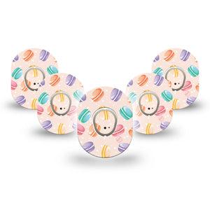 ExpressionMed Macarons Dexcom G7 Mini Tape, Dexcom Stelo Glucose Biosensor System, 5-Pack Tape and 5-Pack Sticker, French Cookie Inspired, Patch Continuous Glucose Monitor Design
