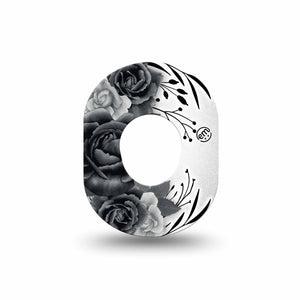ExpressionMed Tattoo Rose Dexcom G7 Mini Tape, Dexcom Stelo Glucose Biosensor System, Single Tape, Classic Tattoo Adhesive Tape Design, Dexcom Stelo Glucose Biosensor System