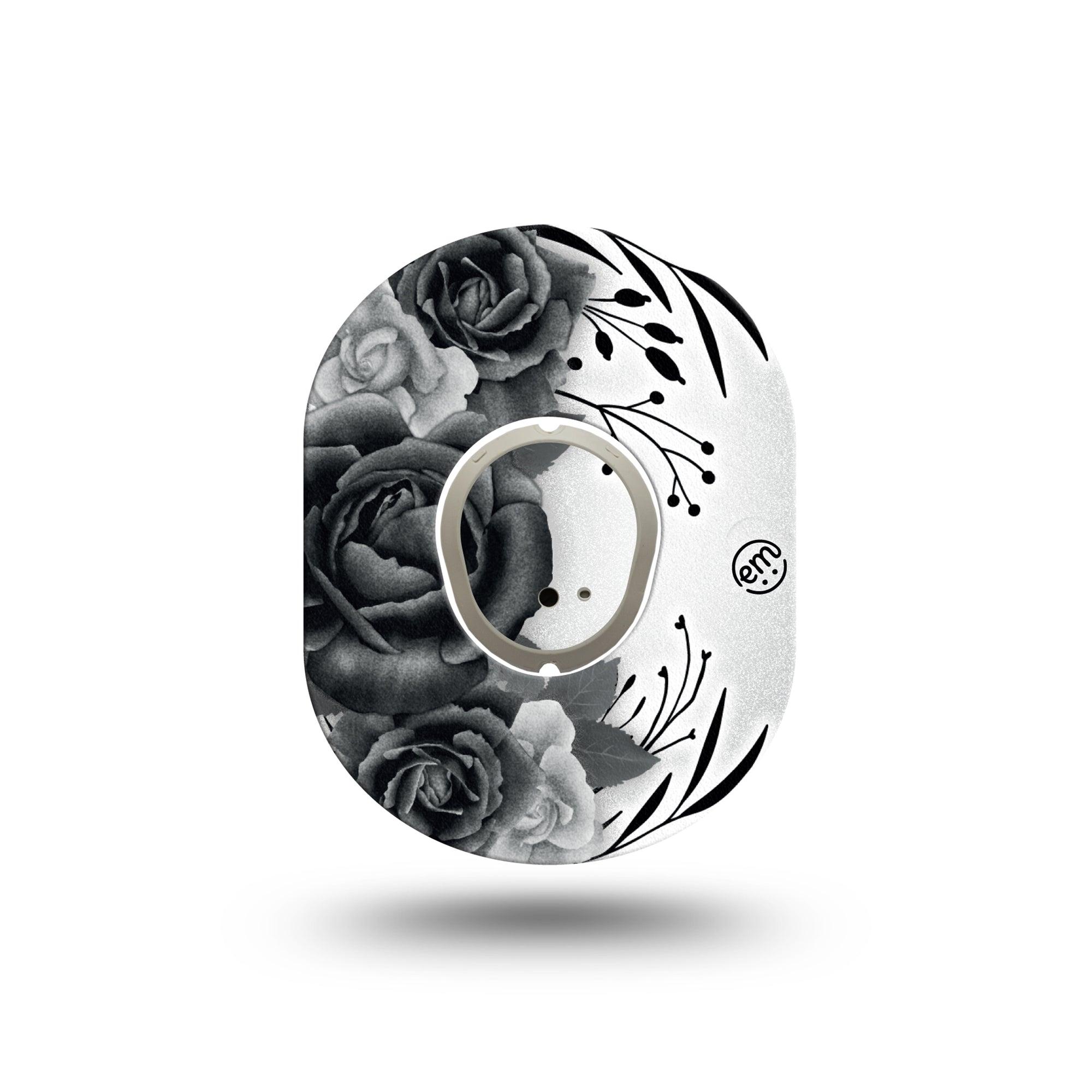 ExpressionMed Tattoo Rose Dexcom G7 Mini Tape, Dexcom Stelo Glucose Biosensor System, Single Tape and Single Sticker, National Classic Tattoo Inspired, Patch Continuous Glucose Monitor Design