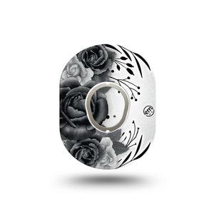 ExpressionMed Tattoo Rose Dexcom G7 Mini Tape, Dexcom Stelo Glucose Biosensor System, Single Tape and Single Sticker, National Classic Tattoo Inspired, Patch Continuous Glucose Monitor Design