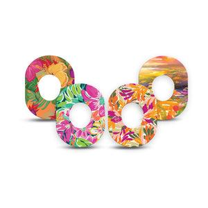 ExpressionMed Tangerine Tropics Variety Pack Dexcom G7 Mini Tape, Dexcom Stelo Glucose Biosensor System, 4-Pack Tape Variety Golden Hour Getaway, Patch Continuous Glucose Monitor Design