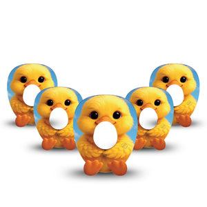 ExpressionMed Daisy Duckling Dexcom G7 and Dexcom Stelo Glucose Biosensor System Gumdrop, 5-Pack Easter duckling Adhesive Patch for Continuous Glucose Monitor