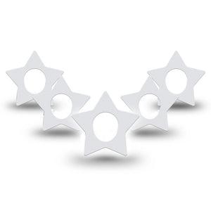 ExpressionMed White Dexcom G7 Star Shape Tape, Dexcom Stelo Glucose Biosensor System,  5-Pack Tape Pure Color, Overlay Patch CGM Design