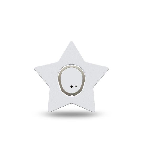 ExpressionMed White Dexcom G7 Star Shape Tape, Dexcom Stelo Glucose Biosensor System,  Single Tape and Single Sticker Pure Color, Overlay Patch CGM Design