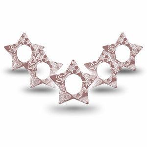 ExpressionMed Henna Dexcom G7 Star Shape Tape, Dexcom Stelo Glucose Biosensor System, 5-Pack Tape Traditional Henna Plaster CGM Design