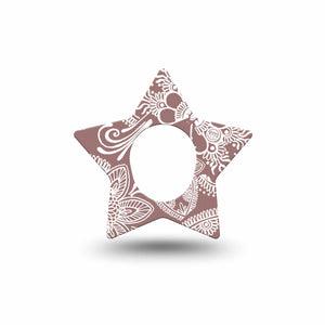 ExpressionMed Henna Dexcom G7 Star Shape Tape, Dexcom Stelo Glucose Biosensor System, Single Tape Ornamental Henna Plaster CGM Design