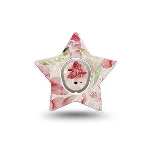 ExpressionMed Ethereal Spring Dexcom G7 Star Shape Single Petal Perfection Overlay Tape CGM Design, Dexcom Stelo Glucose Biosensor System with center sticker