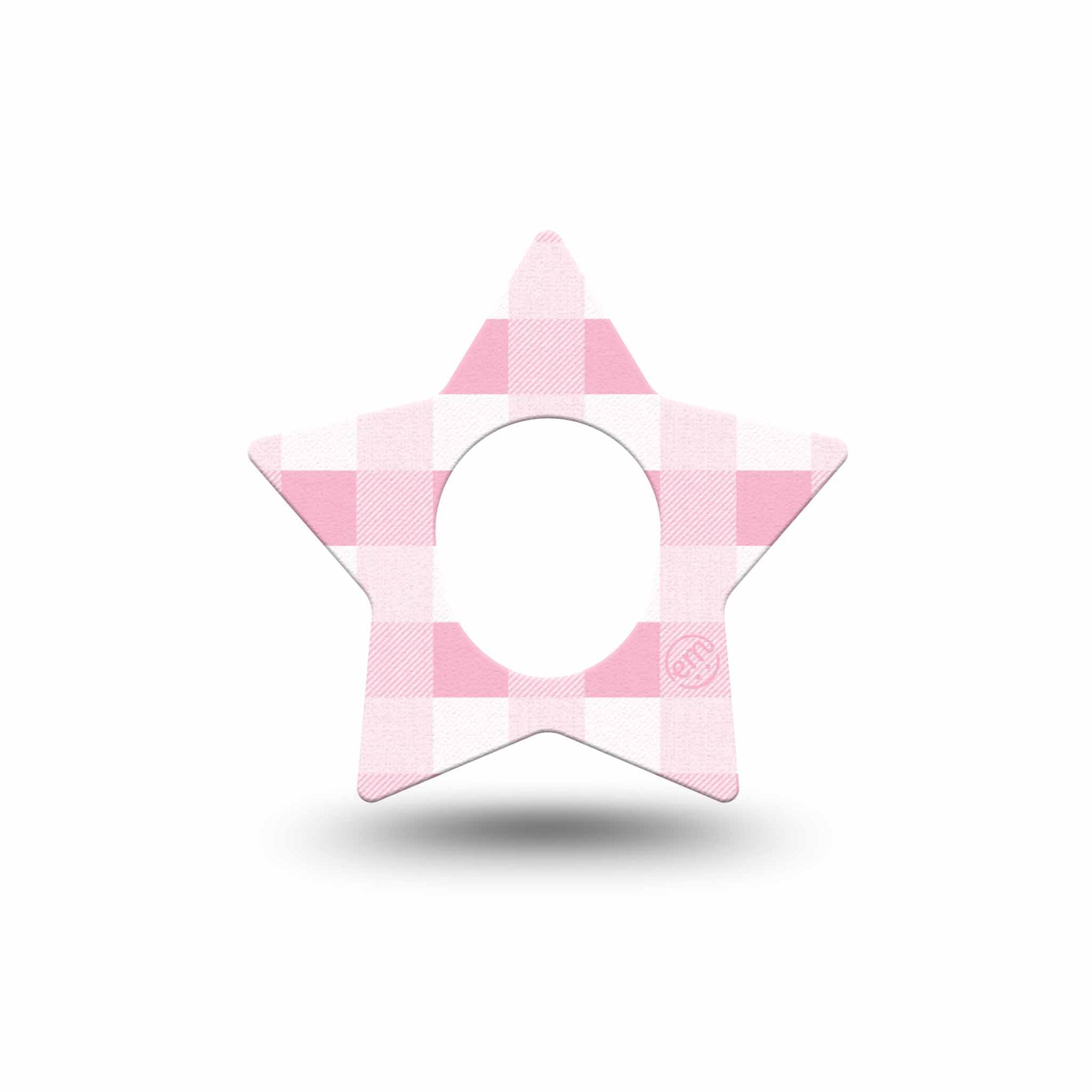 ExpressionMed Pink Gingham Dexcom G7 Star Shape Tape, Dexcom Stelo Glucose Biosensor System,  Single Tape Stylish Gingham, Overlay Patch CGM Design