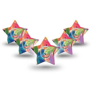 ExpressionMed Flower Song Dexcom G7 Star Shape 5-Pack Painted Daisies by Etta Vee Overlay Tape CGM Design, Dexcom Stelo Glucose Biosensor System