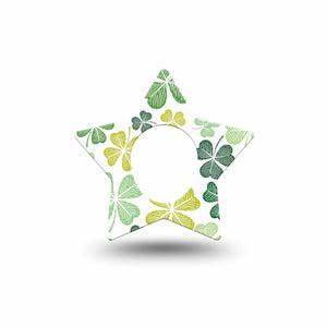 ExpressionMed Clover Pile Dexcom G7 Star Shape Tape, Dexcom Stelo Glucose Biosensor System,  Single Tape Three-Leaf Clovers, Overlay Patch CGM Design