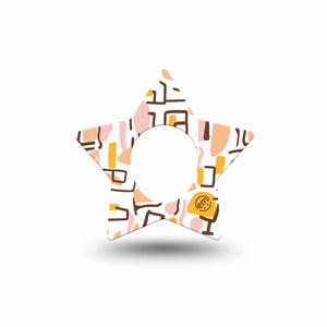 ExpressionMed Squiggles Dexcom G7 Star Shape Tape, Dexcom Stelo Glucose Biosensor System, Single Tape Eye-Catching Shapes, Overlay Patch CGM Design