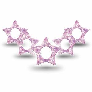 ExpressionMed Purple Daisy Dexcom G7 Star Shape Tape, Dexcom Stelo Glucose Biosensor System, 5-Pack Tape Lilac Tranquility Blooms, Overlay Patch CGM Design