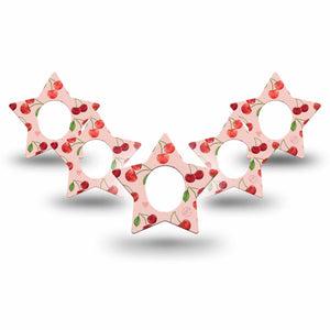 ExpressionMed Cherries Dexcom G7 Star Shape Tape, Dexcom Stelo Glucose Biosensor System, 5-Pack Tape Summer Fruit, Overlay Patch CGM Design