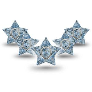 ExpressionMed Seashells Dexcom G7 Star Shape Tape, Dexcom Stelo Glucose Biosensor System, 5-Pack Tape and 5-Pack Sticker Sea Life Inspired, Overlay Patch CGM Design