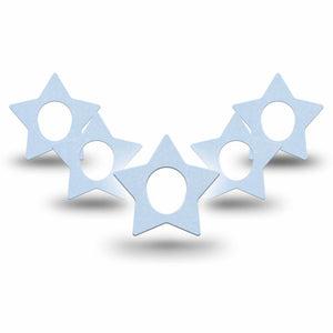 ExpressionMed Light Wash Jeans Dexcom G7 Star Shape Tape, Dexcom Stelo Glucose Biosensor System, 5-Pack Tape Light Wash Blue, Overlay Patch CGM Design