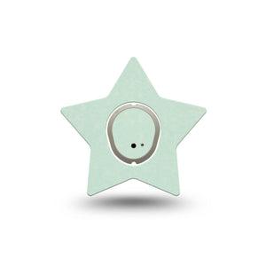 ExpressionMed Mint Green Dexcom G7 Star Shape Tape, Dexcom Stelo Glucose Biosensor System, Single Tape and Single Sticker Solid Color, Overlay Patch CGM Design