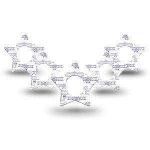 ExpressionMed Airplane Dexcom G7 Star Shape Tape, Dexcom Stelo Glucose Biosensor System,  5-Pack Tape Aircraft Drawings, Overlay Patch CGM Design