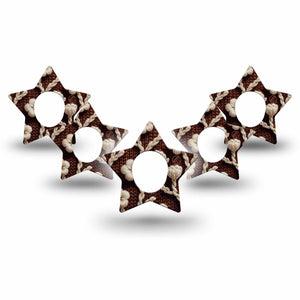 ExpressionMed Cozy Sweater Freestyle Libre 2 and Libre 2 Plus Star Shape Tape, Abbott Lingo,  5-Pack Tape Ivory Knitted Inspired Florals, Adhesive Tape CGM Design