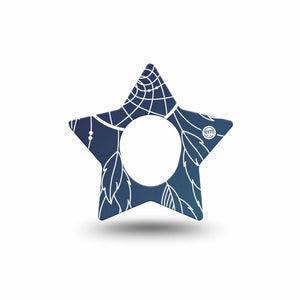 ExpressionMed Blue Dreamcatcher Dexcom G7 Star Shape Tape, Dexcom Stelo Glucose Biosensor System, Single Tape Sacred Talisman Plaster CGM Design