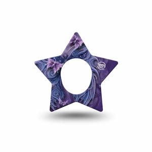 ExpressionMed Purple Butterfly Dexcom G7 Star Shape Tape, Dexcom Stelo Glucose Biosensor System, Single Tape Purple Wings, Adhesive Tape CGM Design