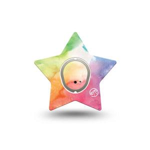 ExpressionMed Rainbow Clouds Star Dexcom G7 Tape, Single Tape and Sticker, Multicolored Clouds Themed, CGM Adhesive Patch Design, Dexcom Stelo Glucose Biosensor System