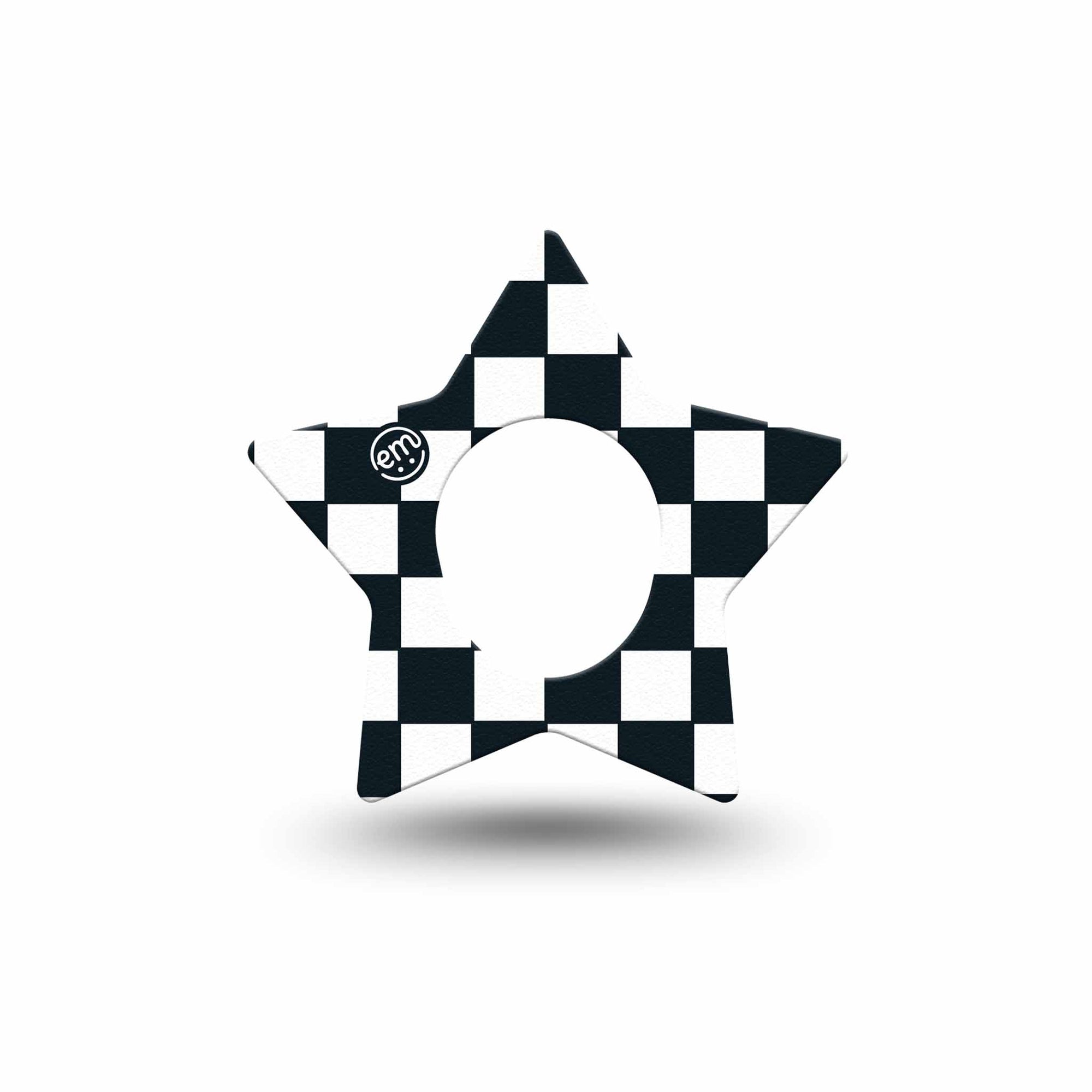 ExpressionMed Checkered Dexcom G7 Star Shape Tape Single Tape Classic Checkered, Adhesive Patch Continuous Glucose Monitor Design