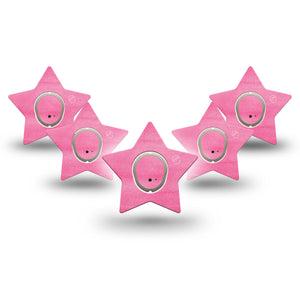 ExpressionMed Pink Horizon Star Dexcom G7 Tape, 5-Pack Tape and Sticker, Pink Firm Colored Inspired, CGM Plaster Patch Design, Dexcom Stelo Glucose Biosensor System