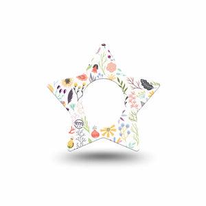 ExpressionMed Springy Stems Dexcom G7 Star Shape Tape, Dexcom Stelo Glucose Biosensor System, Single Tape Garden Decor, Adhesive Tape CGM Design