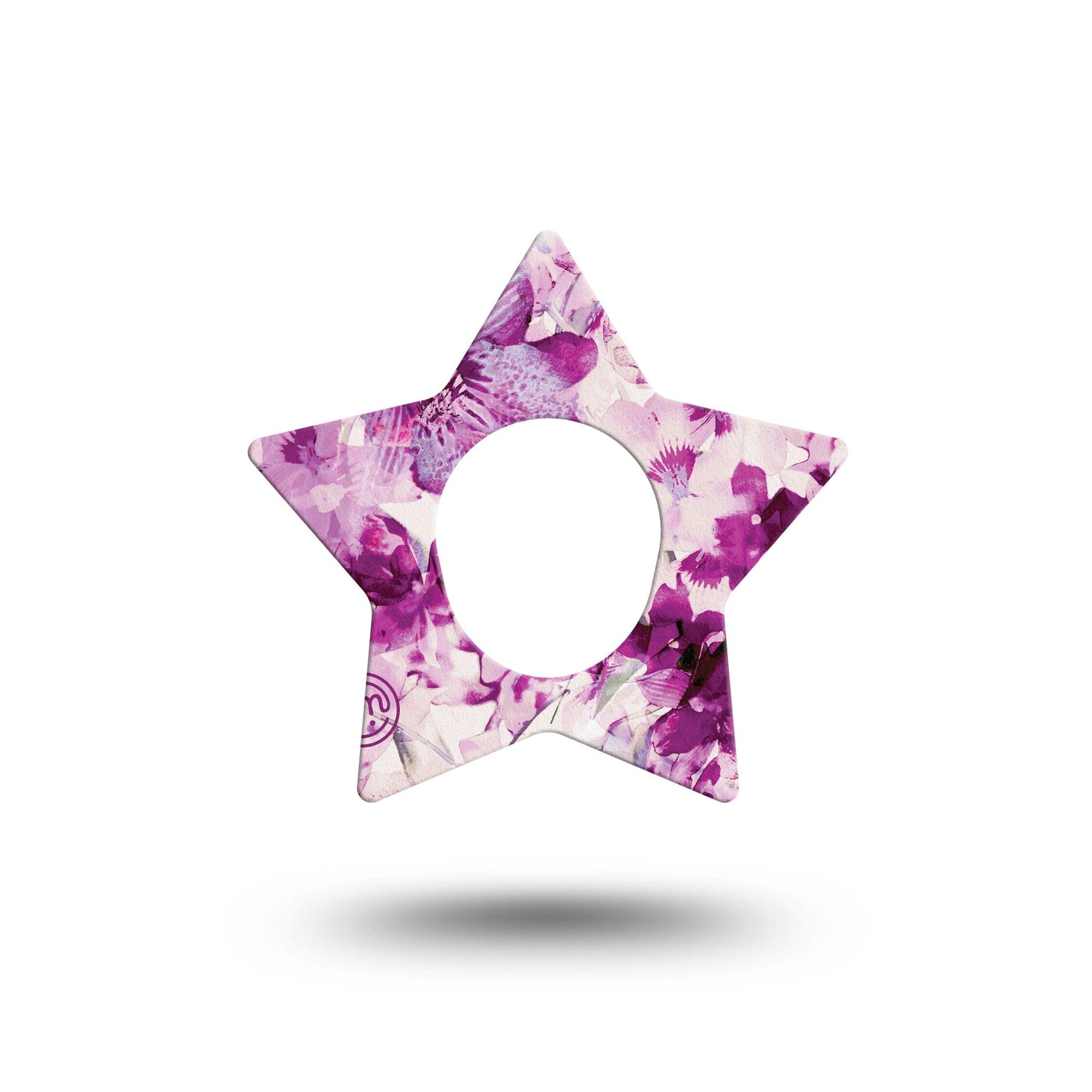 ExpressionMed Violet Orchids Star Dexcom G7 Tape, Single, Orchid Silhouette Inspired, CGM Plaster Patch Design, Dexcom Stelo Glucose Biosensor System