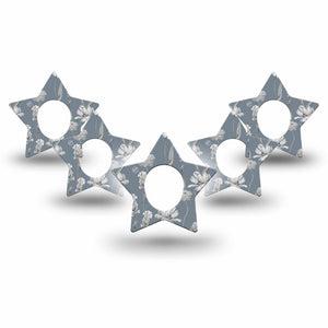 ExpressionMed Muted Petals Dexcom G7 Star Shape Tape, Dexcom Stelo Glucose Biosensor System, 5-Pack Tape Elegant Petals, Plaster CGM Design