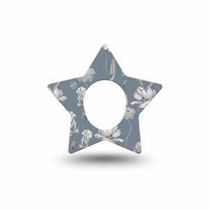 ExpressionMed Muted Petals Dexcom G7 Star Shape Tape, Dexcom Stelo Glucose Biosensor System, Single Tape Gentle Flowers, Adhesive Tape CGM Design